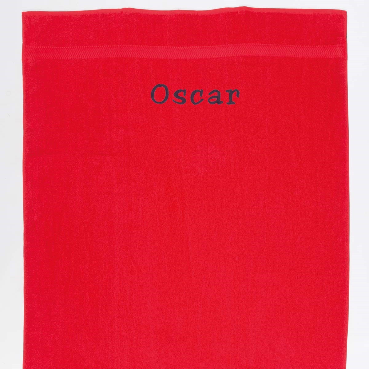 Lille Håndklæde med navn -  Rød 70 x 90 cm