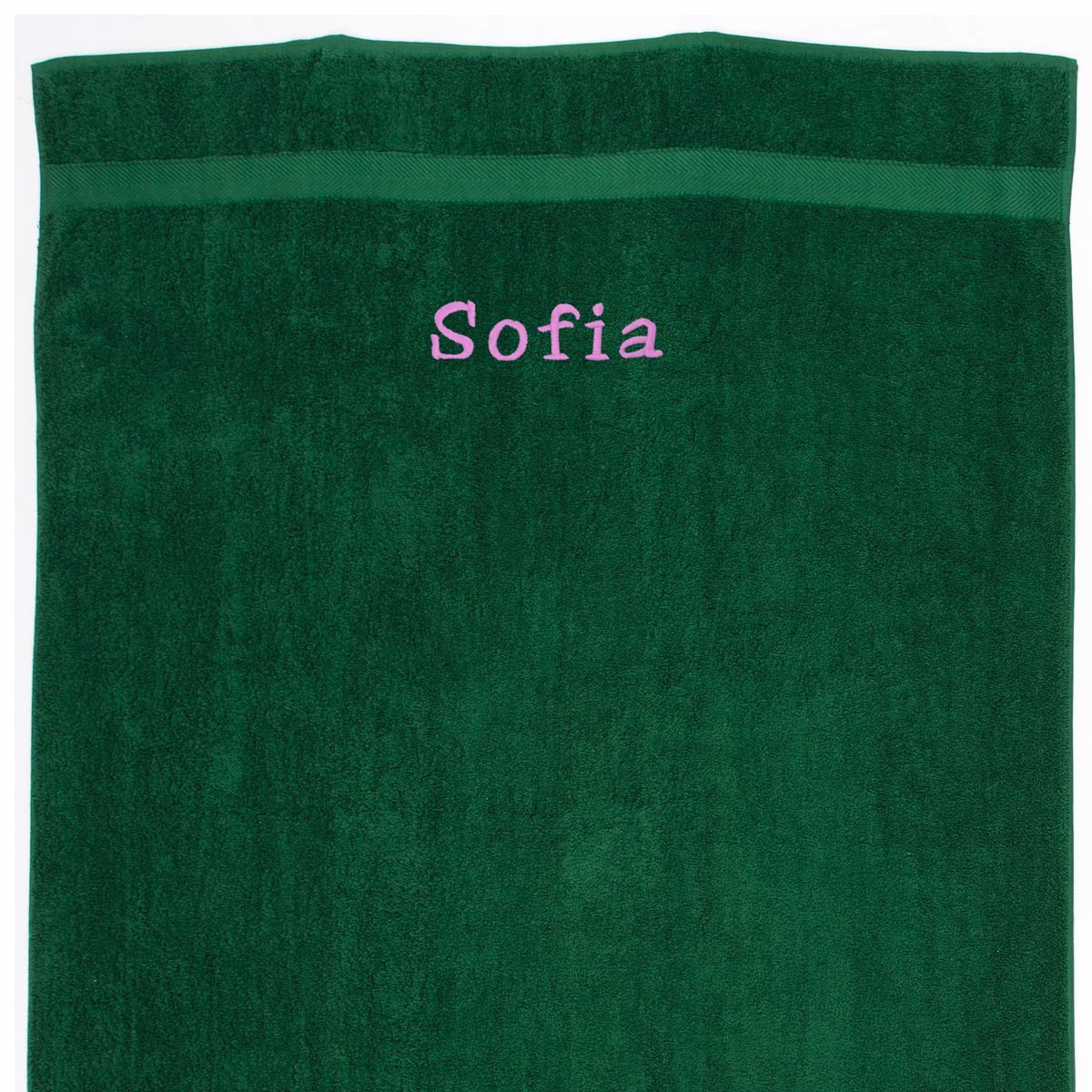 Lille Håndklæde med navn - grøn 50 x 90 cm